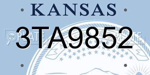 3TA9852 Kansas License Plate