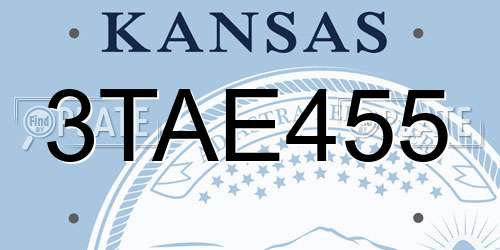 3TAE455 Kansas License Plate