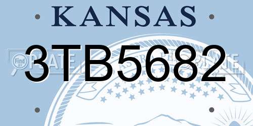 3TB5682 Kansas License Plate