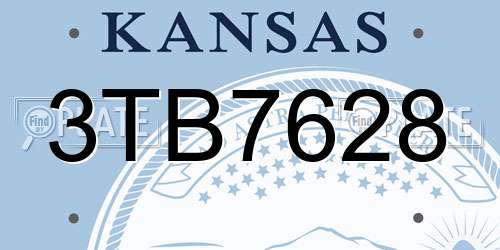 3TB7628 Kansas License Plate