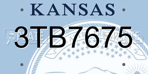 3TB7675 Kansas License Plate