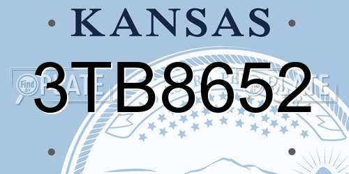 3TB8652 Kansas License Plate