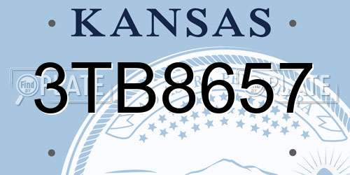 3TB8657 Kansas License Plate