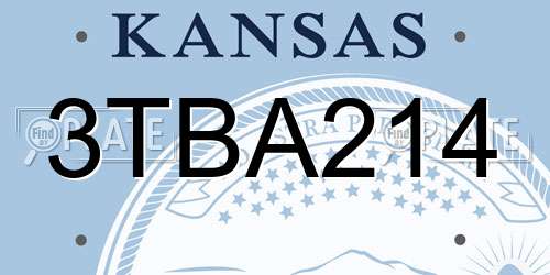 3TBA214 Kansas License Plate