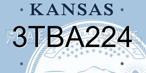 3TBA224 Kansas License Plate