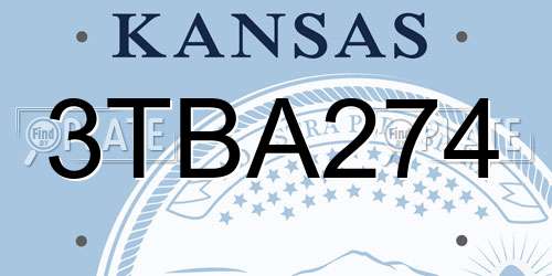 3TBA274 Kansas License Plate