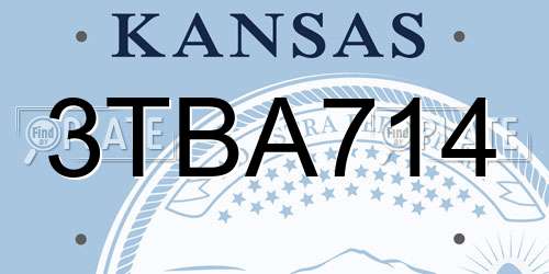 3TBA714 Kansas License Plate
