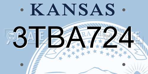 3TBA724 Kansas License Plate