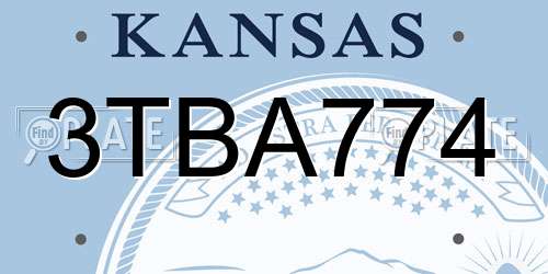 3TBA774 Kansas License Plate