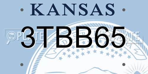 3TBB65 Kansas License Plate