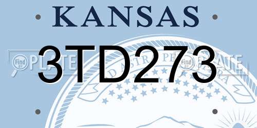 3TD273 Kansas License Plate