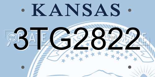 3TG2822 Kansas License Plate