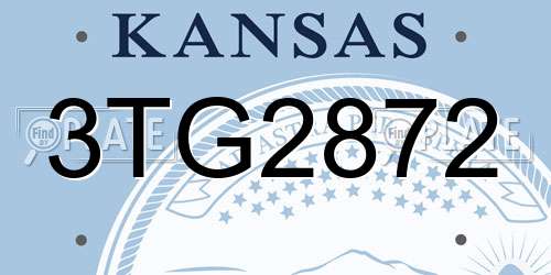 3TG2872 Kansas License Plate