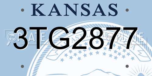 3TG2877 Kansas License Plate