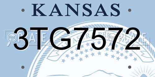 3TG7572 Kansas License Plate