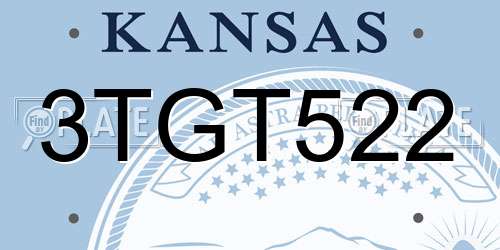 3TGT522 Kansas License Plate