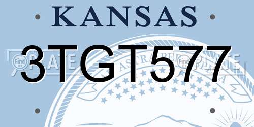 3TGT577 Kansas License Plate