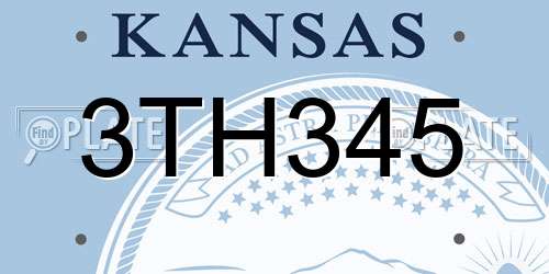 3TH345 Kansas License Plate