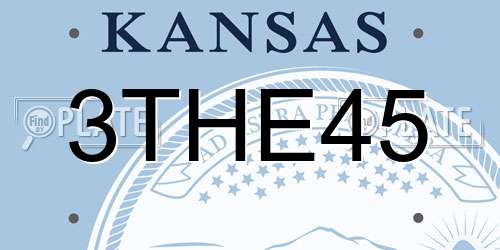 3THE45 Kansas License Plate