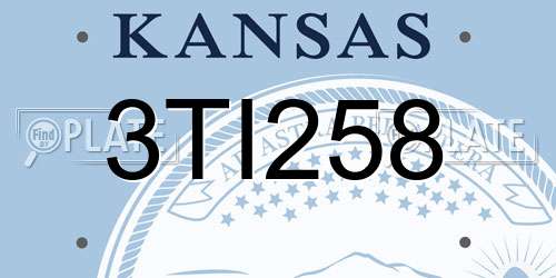 3TI258 Kansas License Plate