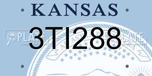 3TI288 Kansas License Plate