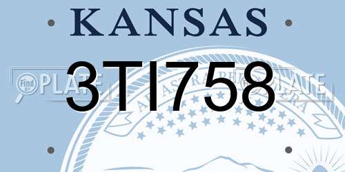 3TI758 Kansas License Plate