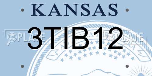 3TIB12 Kansas License Plate