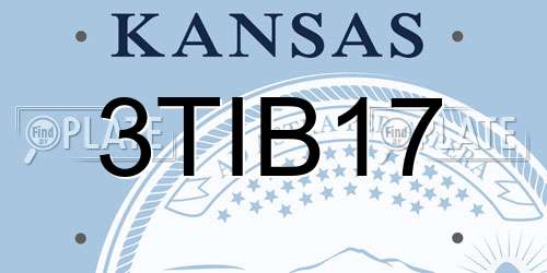 3TIB17 Kansas License Plate