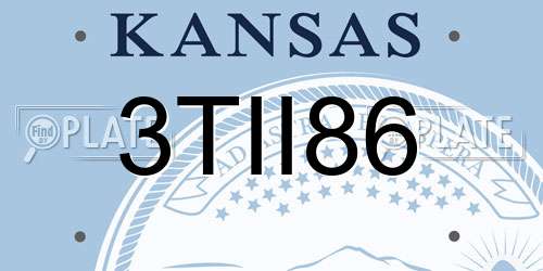 3TII86 Kansas License Plate