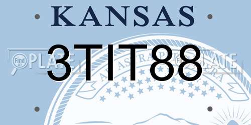 3TIT88 Kansas License Plate