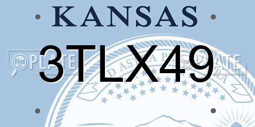 3TLX49 Kansas License Plate