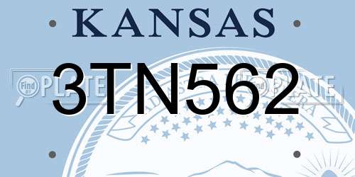 3TN562 Kansas License Plate