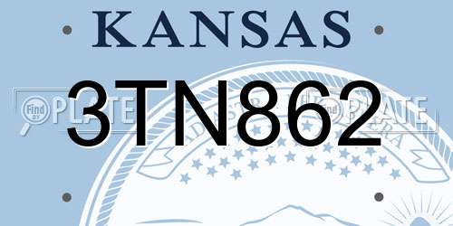 3TN862 Kansas License Plate