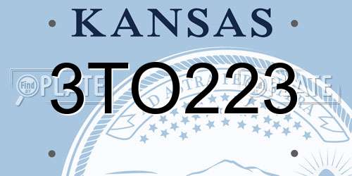 3TO223 Kansas License Plate