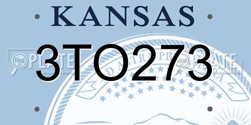 3TO273 Kansas License Plate