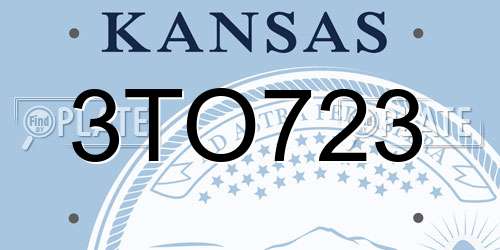 3TO723 Kansas License Plate