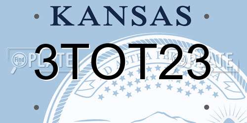 3TOT23 Kansas License Plate