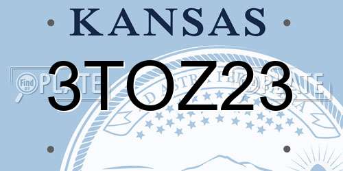 3TOZ23 Kansas License Plate