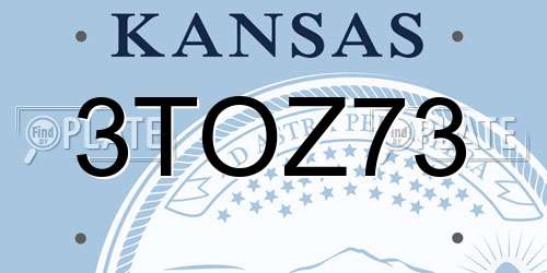 3TOZ73 Kansas License Plate