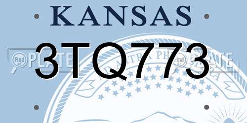 3TQ773 Kansas License Plate