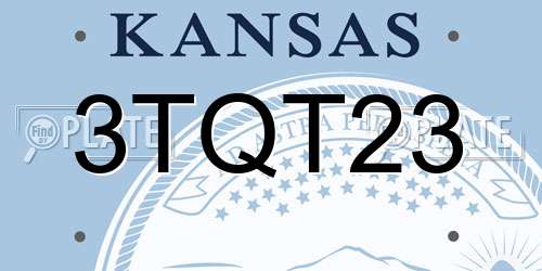 3TQT23 Kansas License Plate