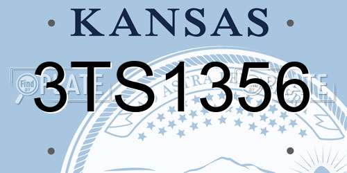 3TS1356 Kansas License Plate