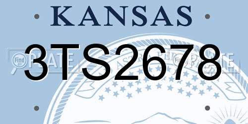 3TS2678 Kansas License Plate