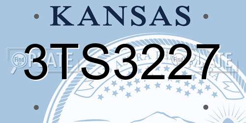3TS3227 Kansas License Plate