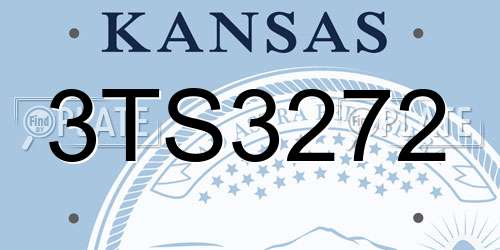 3TS3272 Kansas License Plate