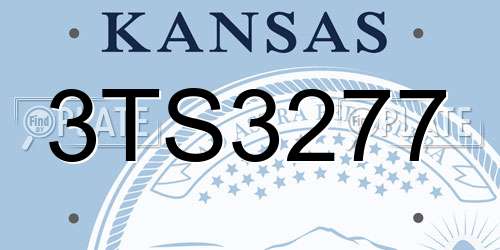 3TS3277 Kansas License Plate