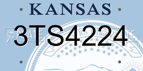 3TS4224 Kansas License Plate