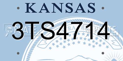 3TS4714 Kansas License Plate