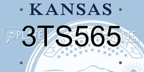 3TS565 Kansas License Plate