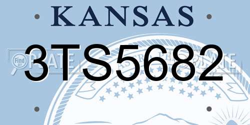 3TS5682 Kansas License Plate